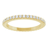 14K Gold Round Natural Diamond Shared-Prong Eternity Band – 1.5 mm Stones (1/2–5/8 CTW) .0 - Yellow Gold - view 3