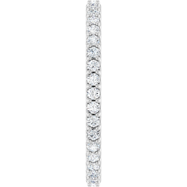 Platinum Round Natural Diamond Shared-Prong Eternity Band – 1.5 mm Stones (1/2–5/8 CTW) .0 - view 4