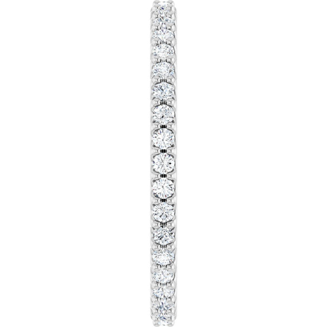 Platinum Round Lab-Grown Diamond Shared-Prong Eternity Band – 1.5 mm Stones (1/2–5/8 CTW) - view 4
