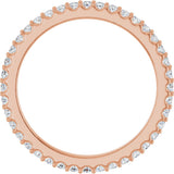 14K Gold Round Lab-Grown Diamond Shared-Prong Eternity Band – 1.5 mm Stones (1/2–5/8 CTW) - Rose Gold - view 2