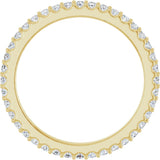 14K Gold Round Lab-Grown Diamond Shared-Prong Eternity Band – 1.5 mm Stones (1/2–5/8 CTW) - Yellow Gold - view 2