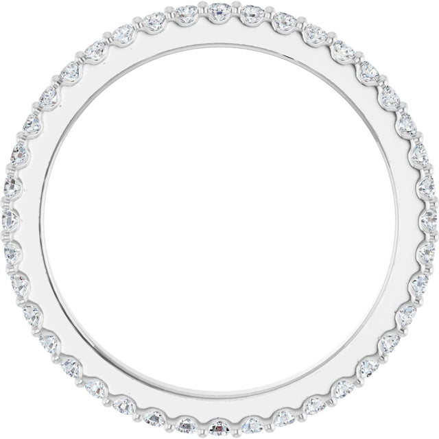 Platinum Round Natural Diamond Shared-Prong Eternity Band – 1.5 mm Stones (1/2–5/8 CTW) .0 - view 2