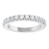 Platinum Round Natural Diamond Shared-Prong Eternity Band – 2 mm Stones (3/4–7/8 CTW) - view 3