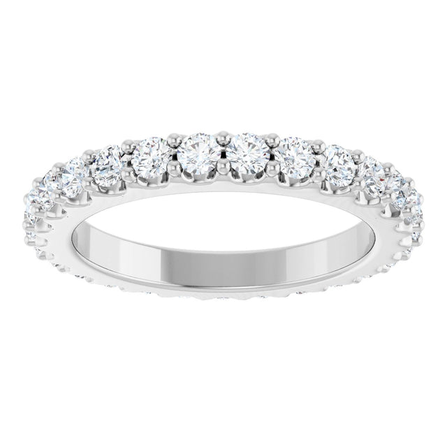 Platinum Round Lab-Grown Diamond Shared-Prong Eternity Band – 2 mm Stones (3/4–7/8 CTW) - view 3