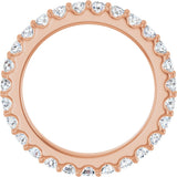 14K Gold Round Lab-Grown Diamond Shared-Prong Eternity Band – 2 mm Stones (3/4–7/8 CTW) - Rose Gold - view 2