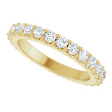 14K Gold Round Lab-Grown Diamond Shared-Prong Eternity Band – 2 mm Stones (3/4–7/8 CTW) - Yellow Gold - view 5