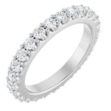 Platinum Round Lab-Grown Diamond Shared-Prong Eternity Band – 2 mm Stones (3/4–7/8 CTW)