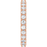 14K Gold Round Natural Diamond Shared-Prong Eternity Band – 2 mm Stones (3/4–7/8 CTW) - Rose Gold - view 4