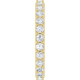 14K Gold Round Natural Diamond Shared-Prong Eternity Band – 2 mm Stones (3/4–7/8 CTW) - Yellow Gold - view 4