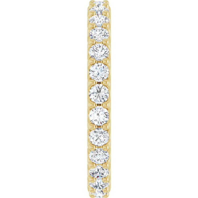 14K Gold Round Lab-Grown Diamond Shared-Prong Eternity Band – 2 mm Stones (3/4–7/8 CTW) - Yellow Gold - view 4