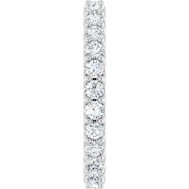 Platinum Round Natural Diamond Shared-Prong Eternity Band – 2 mm Stones (3/4–7/8 CTW) - view 4