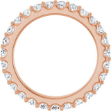 14K Gold Round Natural Diamond Shared-Prong Eternity Band – 2 mm Stones (3/4–7/8 CTW) - Rose Gold - view 2