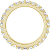 14K Gold Round Natural Diamond Shared-Prong Eternity Band – 2 mm Stones (3/4–7/8 CTW) - Yellow Gold - view 2