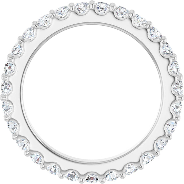 Platinum Round Lab-Grown Diamond Shared-Prong Eternity Band – 2 mm Stones (3/4–7/8 CTW) - view 2