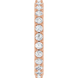 14K Gold Round Lab-Grown Diamond Shared-Prong Eternity Band – 2 mm Stones (3/4–7/8 CTW) - Rose Gold - view 4