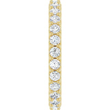 14K Gold Round Natural Diamond Shared-Prong Eternity Band – 2 mm Stones (3/4–7/8 CTW) - Yellow Gold - view 4