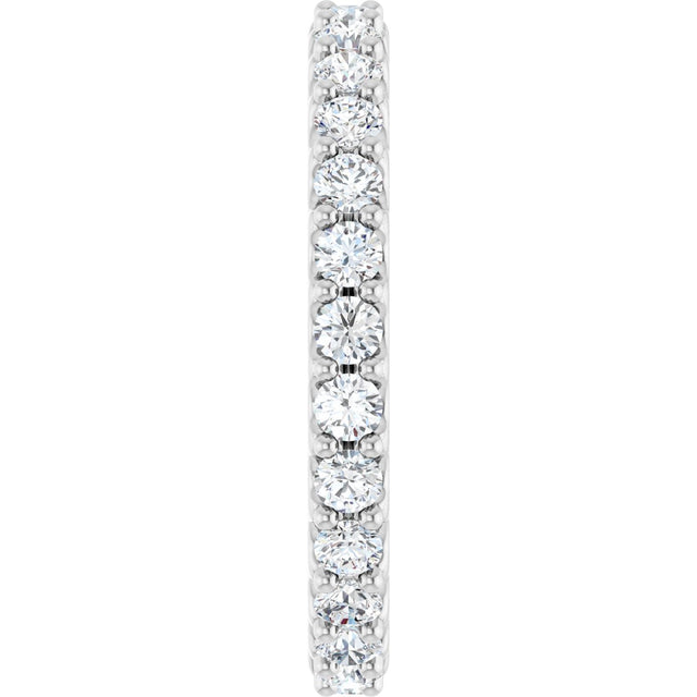 Platinum Round Natural Diamond Shared-Prong Eternity Band – 2 mm Stones (3/4–7/8 CTW) - view 4
