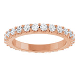 14K Gold Round Lab-Grown Diamond Shared-Prong Eternity Band – 2 mm Stones (3/4–7/8 CTW) - Rose Gold - view 3