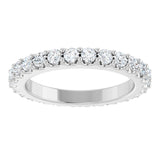 Platinum Round Natural Diamond Shared-Prong Eternity Band – 2 mm Stones (3/4–7/8 CTW) - view 3