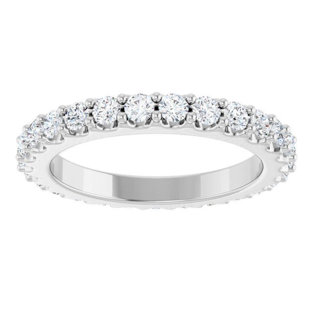 Platinum Round Natural Diamond Shared-Prong Eternity Band – 2 mm Stones (3/4–7/8 CTW) - view 3