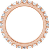 14K Gold Round Lab-Grown Diamond Shared-Prong Eternity Band – 2 mm Stones (3/4–7/8 CTW) - Rose Gold - view 2