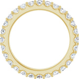 14K Gold Round Natural Diamond Shared-Prong Eternity Band – 2 mm Stones (3/4–7/8 CTW) - Yellow Gold - view 2