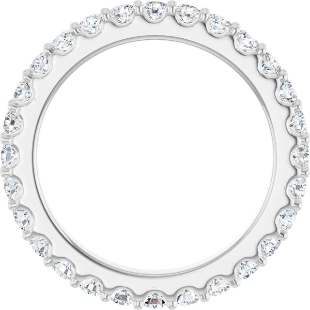 Platinum Round Lab-Grown Diamond Shared-Prong Eternity Band – 2 mm Stones (3/4–7/8 CTW) - view 2