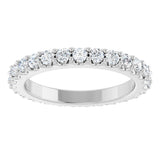 Platinum Round Natural Diamond Shared-Prong Eternity Band – 2 mm Stones (3/4–7/8 CTW) - view 3