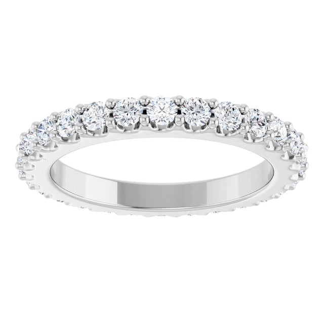 Platinum Round Natural Diamond Shared-Prong Eternity Band – 2 mm Stones (3/4–7/8 CTW) - view 3