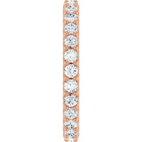 14K Gold Round Natural Diamond Shared-Prong Eternity Band – 2 mm Stones (3/4–7/8 CTW) - Rose Gold - view 4