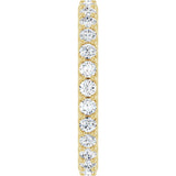 14K Gold Round Natural Diamond Shared-Prong Eternity Band – 2 mm Stones (3/4–7/8 CTW) - Yellow Gold - view 4