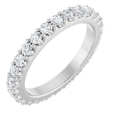Platinum Round Lab-Grown Diamond Shared-Prong Eternity Band – 2 mm Stones (3/4–7/8 CTW)