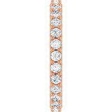 14K Gold Round Lab-Grown Diamond Shared-Prong Eternity Band – 2 mm Stones (3/4–7/8 CTW) - Rose Gold - view 4