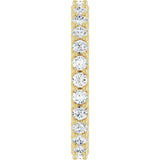 14K Gold Round Natural Diamond Shared-Prong Eternity Band – 2 mm Stones (3/4–7/8 CTW) - Yellow Gold - view 4