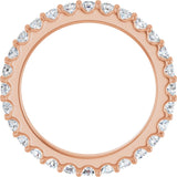 14K Gold Round Lab-Grown Diamond Shared-Prong Eternity Band – 2 mm Stones (3/4–7/8 CTW) - Rose Gold - view 2