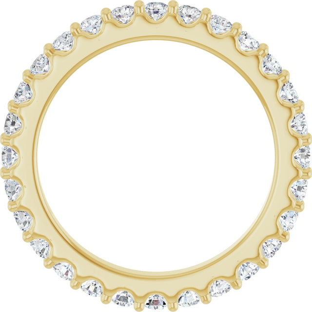 14K Gold Round Lab-Grown Diamond Shared-Prong Eternity Band – 2 mm Stones (3/4–7/8 CTW) - Yellow Gold - view 2