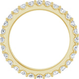 14K Gold Round Natural Diamond Shared-Prong Eternity Band – 2 mm Stones (3/4–7/8 CTW) - Yellow Gold - view 2