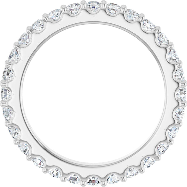 Platinum Round Lab-Grown Diamond Shared-Prong Eternity Band – 2 mm Stones (3/4–7/8 CTW) - view 2