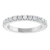 Platinum Round Natural Diamond Shared-Prong Eternity Band – 2 mm Stones (3/4–7/8 CTW) - view 3
