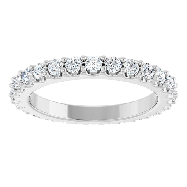 Platinum Round Natural Diamond Shared-Prong Eternity Band – 2 mm Stones (3/4–7/8 CTW) - view 3