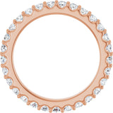 14K Gold Round Lab-Grown Diamond Shared-Prong Eternity Band – 2 mm Stones (3/4–7/8 CTW) - Rose Gold - view 2