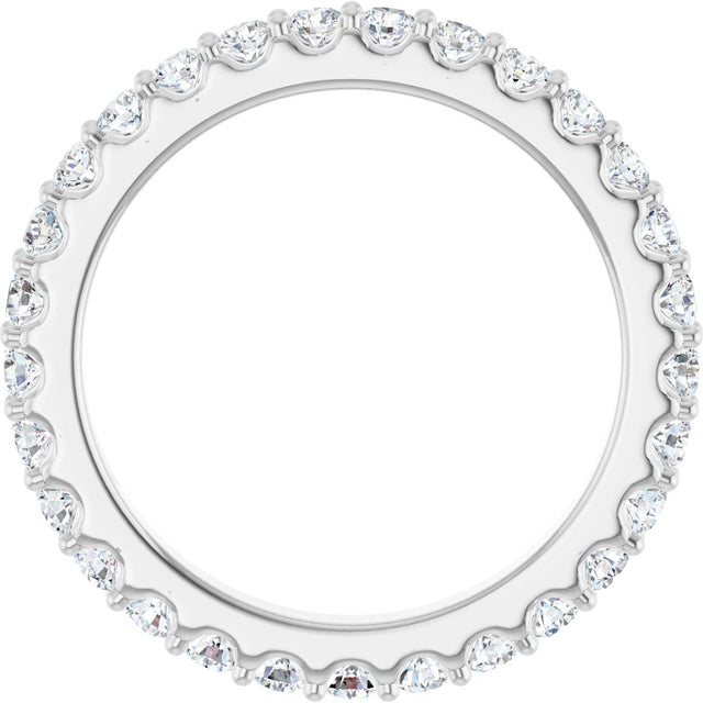 Platinum Round Natural Diamond Shared-Prong Eternity Band – 2 mm Stones (3/4–7/8 CTW) - view 2