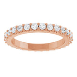 14K Gold Round Lab-Grown Diamond Shared-Prong Eternity Band – 3 mm Stones (1 3/4–2 1/5 CTW) .0 - Rose Gold - view 3