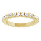 14K Gold Round Lab-Grown Diamond Shared-Prong Eternity Band – 3 mm Stones (1 3/4–2 1/5 CTW) .0 - Yellow Gold - view 3