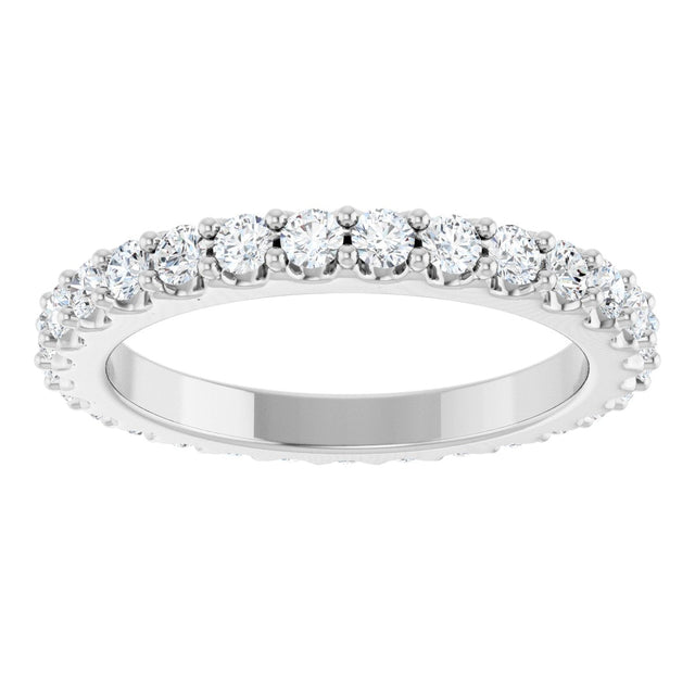 Platinum Round Lab-Grown Diamond Shared-Prong Eternity Band – 2 mm Stones (3/4–7/8 CTW) - view 3