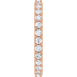 14K Gold Round Natural Diamond Shared-Prong Eternity Band – 2 mm Stones (3/4–7/8 CTW) - Rose Gold - view 4