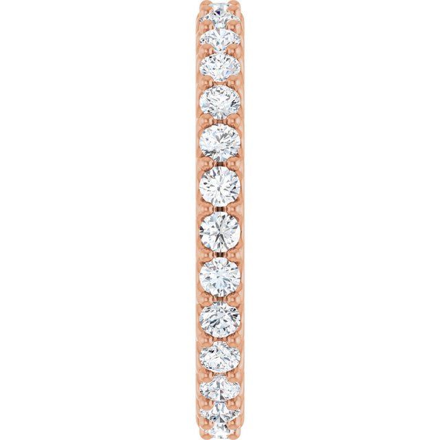 14K Gold Round Lab-Grown Diamond Shared-Prong Eternity Band – 3 mm Stones (1 3/4–2 1/5 CTW) .0 - Rose Gold - view 4
