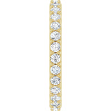 14K Gold Round Lab-Grown Diamond Shared-Prong Eternity Band – 3 mm Stones (1 3/4–2 1/5 CTW) .0 - Yellow Gold - view 4