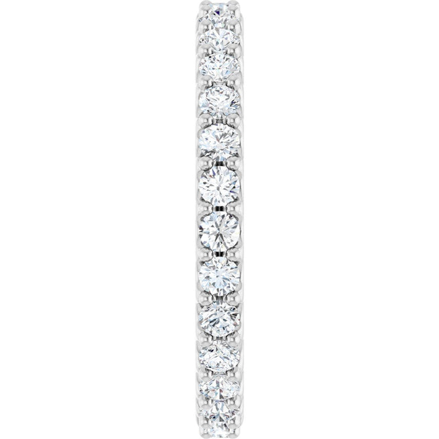 Platinum Round Natural Diamond Shared-Prong Eternity Band – 2 mm Stones (3/4–7/8 CTW) - view 4