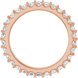 14K Gold Round Lab-Grown Diamond Shared-Prong Eternity Band – 2 mm Stones (3/4–7/8 CTW) - Rose Gold - view 2